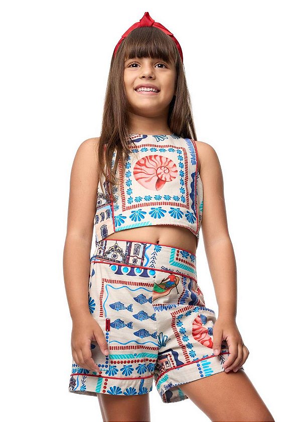 Conjunto Shorts E Top Com Vivos Bahia Kids