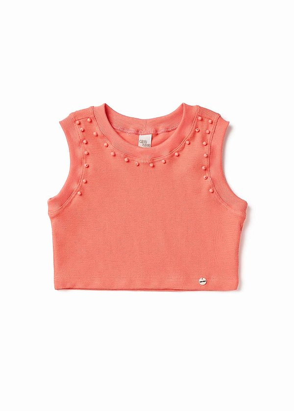 Top Cropped Bordado Miçangas Kids