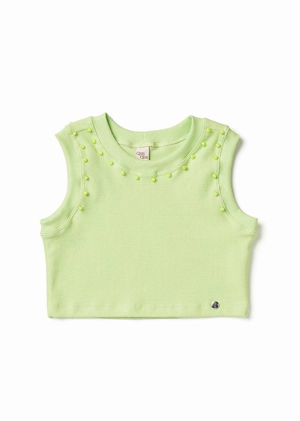 Top Cropped Bordado Miçangas Kids
