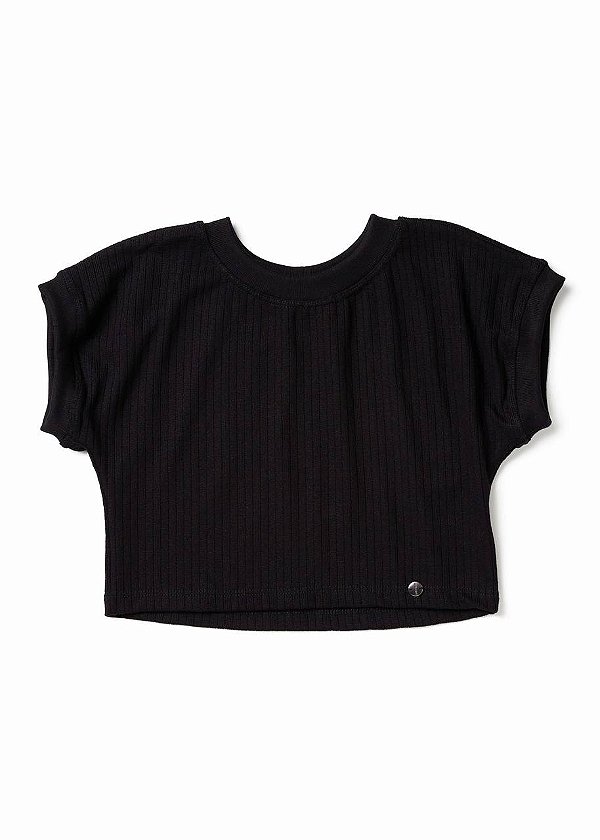 Cropped Malha Tricô Canelada Kids