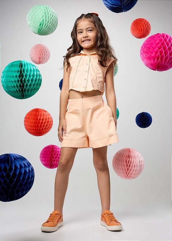 Conjunto Shorts E Camisa Cropped