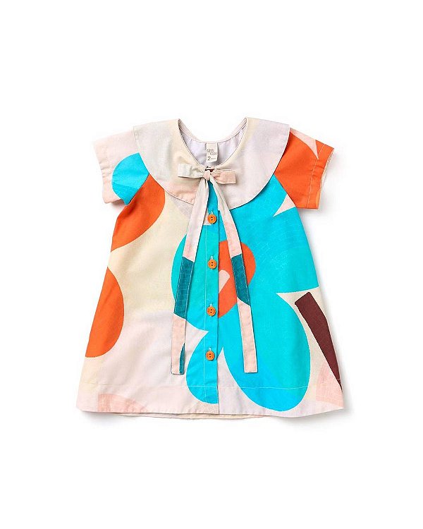 Vestido Mosaico Maxi Flor Turquesa