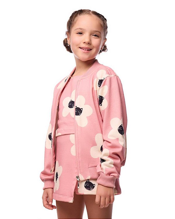 Kit 3 Peças Moletom Cara De Gato Kids