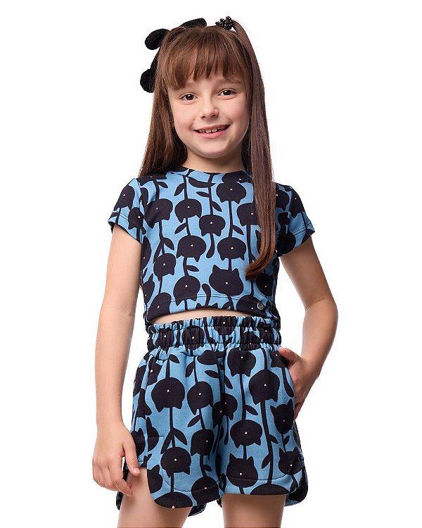 Conjunto Shorts E Top Pé De Gato Kids