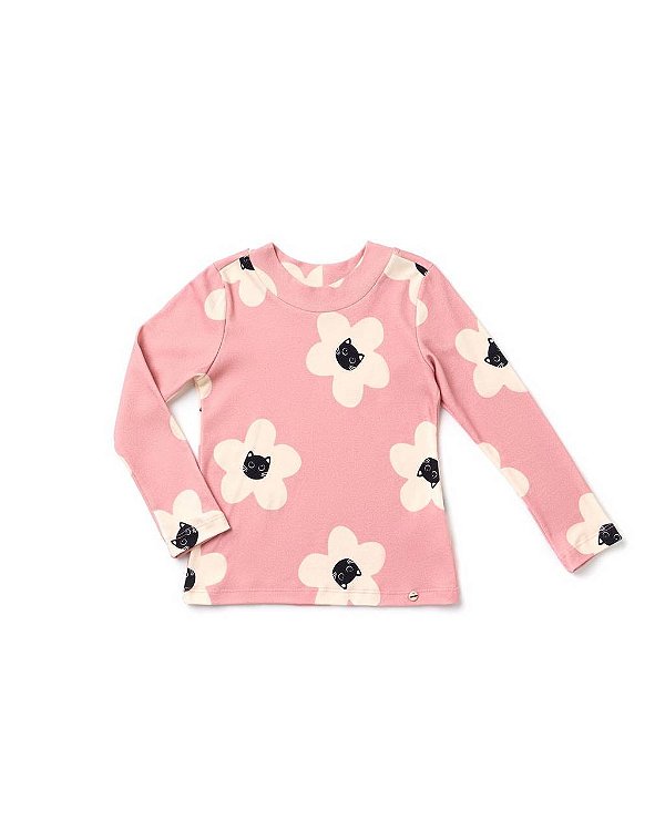 Blusa Malha Suedine Cara De Gato Teen