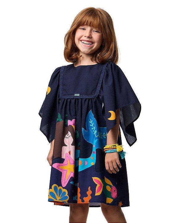 Vestido Mangas Canto Da Sereia Teen