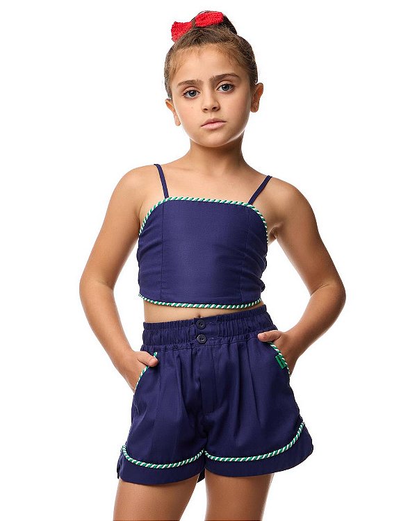 Conjunto Navy Top E Shorts Kids