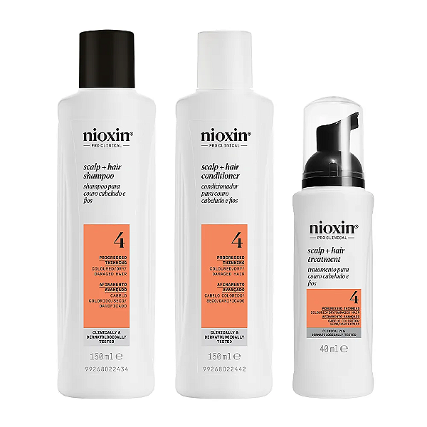 Wella Professionals Nioxin System 4 - Kit 150+150+40ml - Cabelo colorido, afinamento avançado