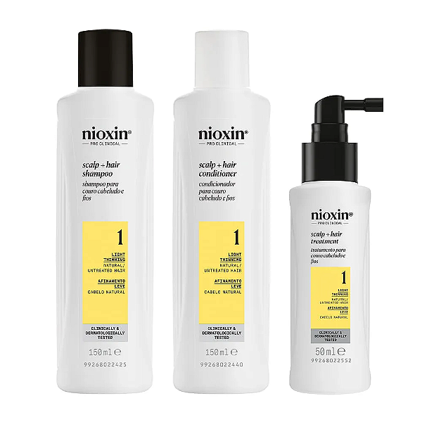Wella Professionals Nioxin System 1 - Kit 150+150+50ml - Afinamento Leve