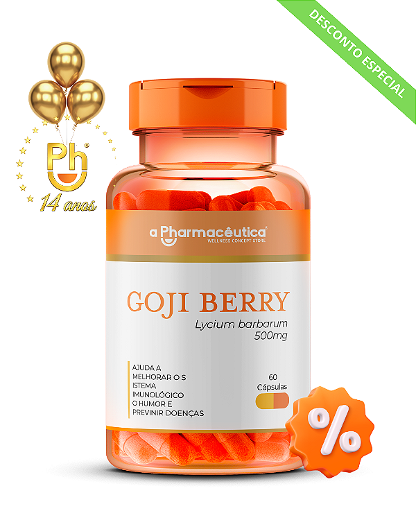 Goji Berry 500mg Concentrado 60 Cápsulas - Sistema Imunológico | Ação Antioxidante e Anti-Inflamatória