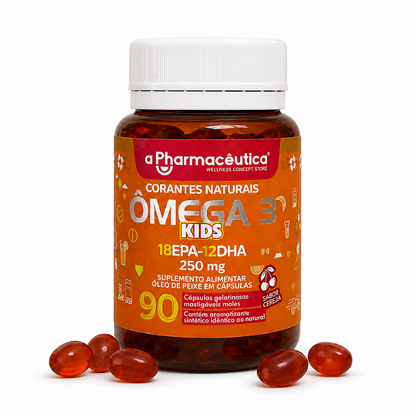 Ômega Kids - 90 Gomas Mastigáveis (Sabor Cereja)