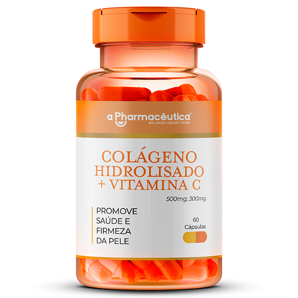 Colágeno Hidrolisado + Vitamina C 500mg/300mg - 60 Cápsulas