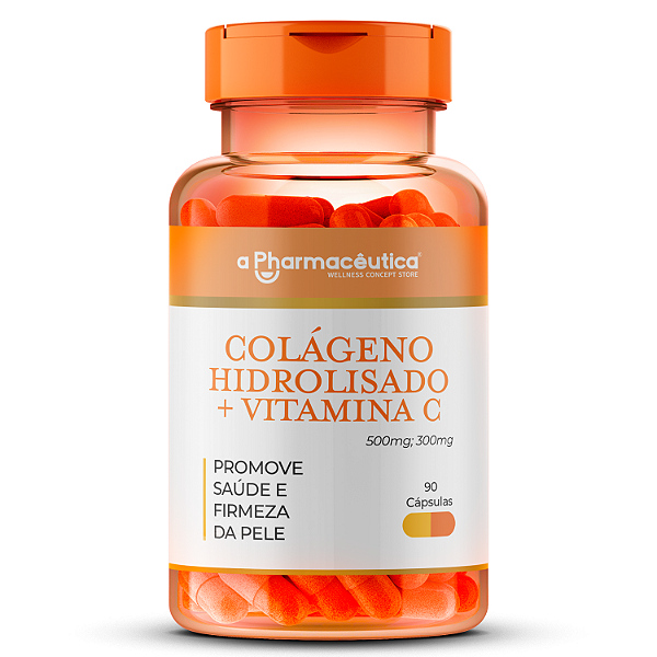 Colágeno Hidrolisado + Vitamina C 500mg/300mg - 90 Cápsulas