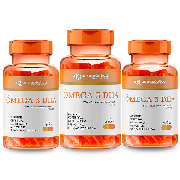 3 potes Omega DHA - 60 Cápsulas