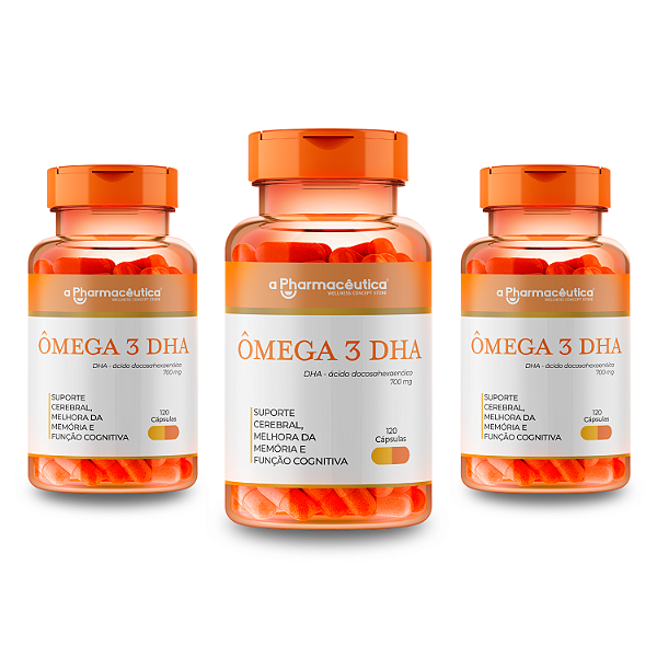 3 potes Omega DHA - 60 Cápsulas