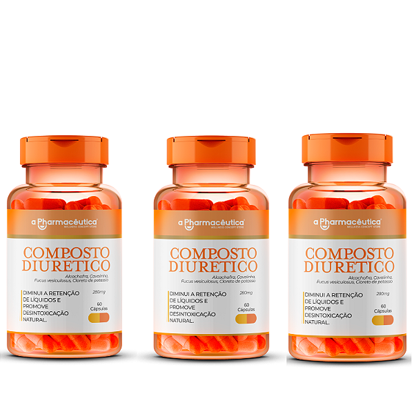 Composto Diurético - 3 potes de 60 caps cada