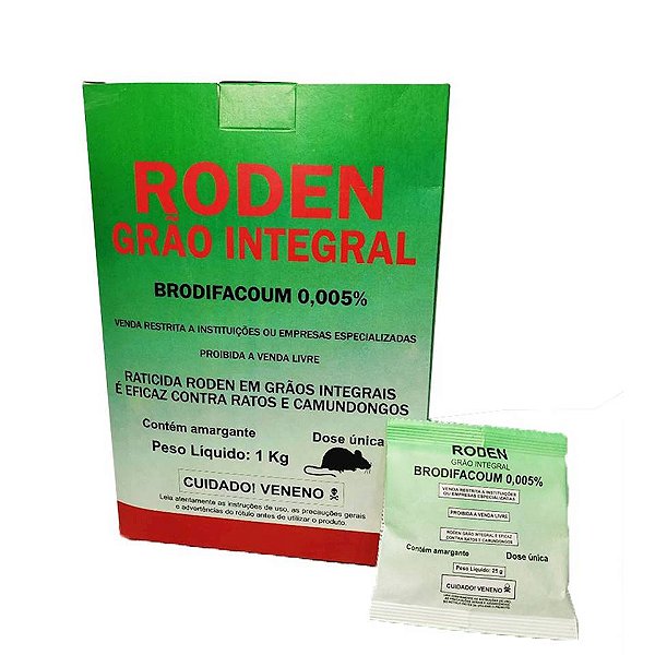 RATICIDA RODEN GRAO INTEGRAL 1 KG (40X25G)