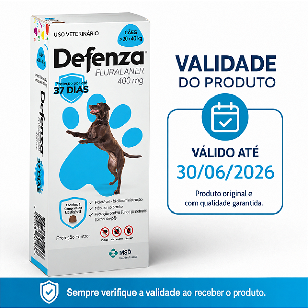 DEFENZA 400MG (20 A 40KG) VAL.30/06/2026 ORIGINAL COM NFE