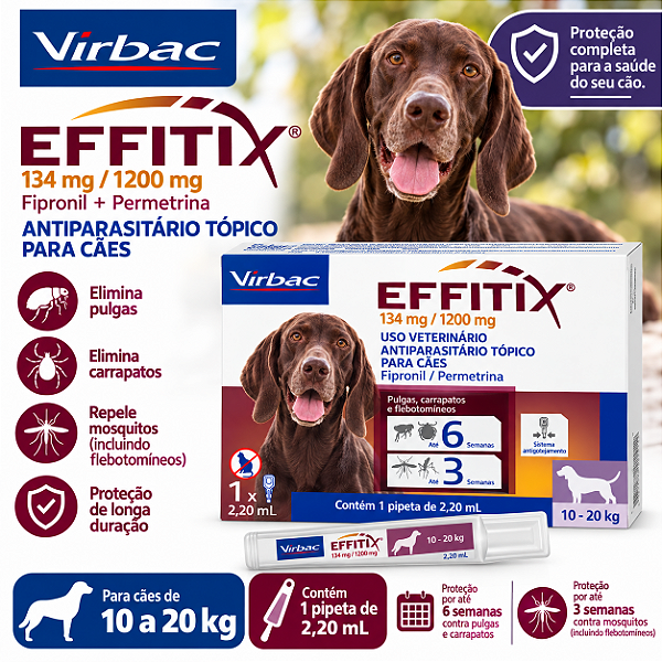 EFFITIX CAES 10 A 20 KG 1X PIPETA 2,20ML VIRBAC