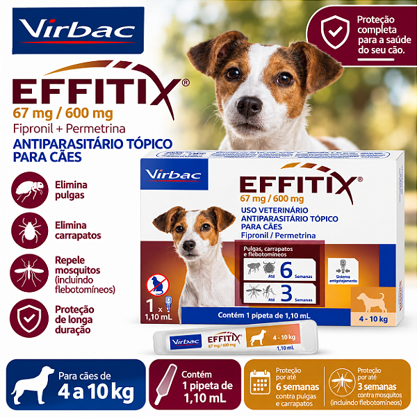 EFFITIX CAES 4 A 10 KG - 1X PIPETA 1,10ML VIRBAC