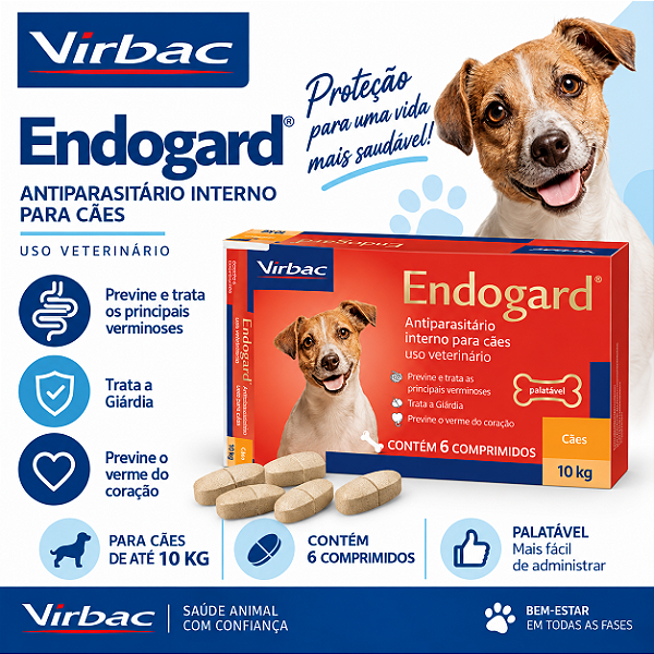 ENDOGARD 10 KG C/ 6 COMPRIMIDOS VIRBAC