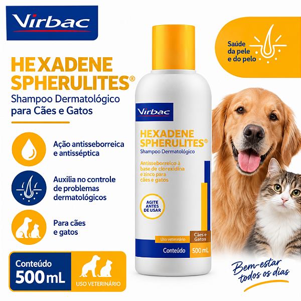HEXADENE SHAMPOO 500ML PH VIRBAC