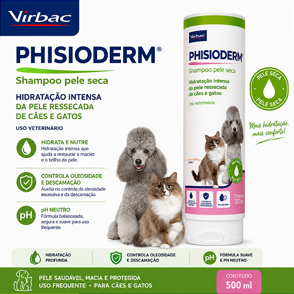 PHISIODERM PELE SECA 500 ML VIRBAC