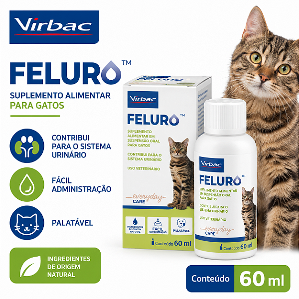 SUPLEMENTO ALIMENTAR FELURO 60 ML PARA GATOS VIRBAC