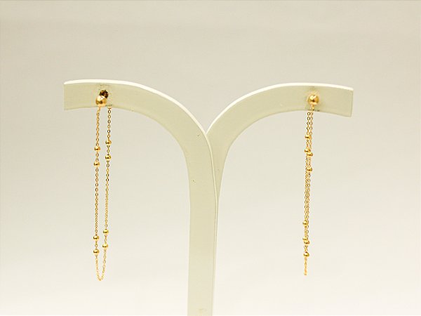 Brincos corrente com bolinha