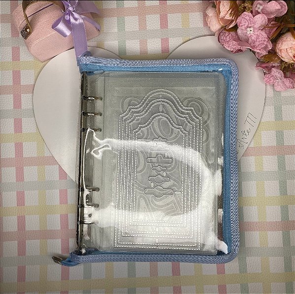 Fichário organizador de faquinha Azul