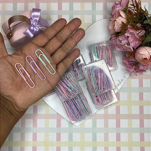 Clips 50 mm cores candy 25 unidades