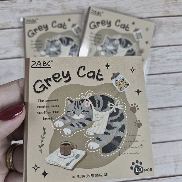 Adesivos 20 pág Grey Cat