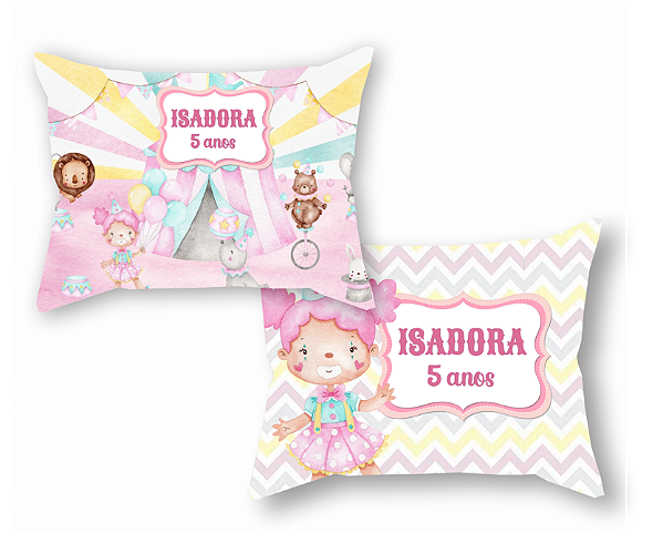 Almofada Personalizada Lembrancinha Circo Rosa