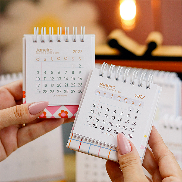 Mini calendário de Mesa - coleção fofa