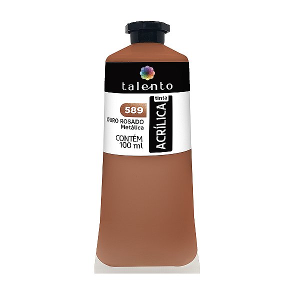TINTA P/TELA 100ML MET. 589-OURO ROSADO UND