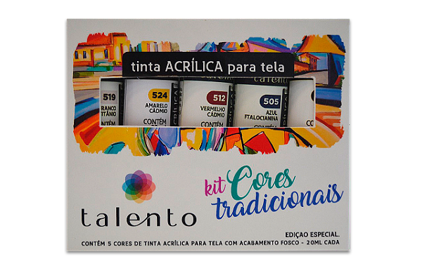 KIT CORES TRADICIONAIS ACRILICA 5CORES  20ML UND