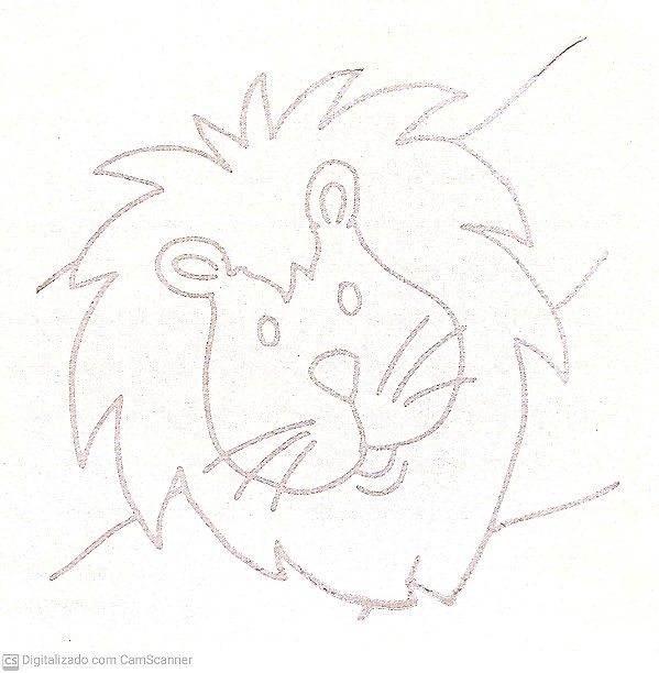 Tela Riscada-Leão-17x17 cm