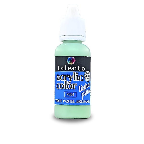 ACRYLIC COLOR P004 -VERDE PASTEL BRILHANTE- LINHA PLUS-20ML UND