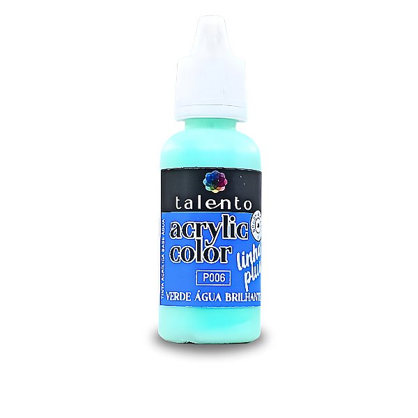 ACRYLIC COLOR P006 -VERDE ÁGUA BRILHANTE- LINHA PLUS-20ML UND
