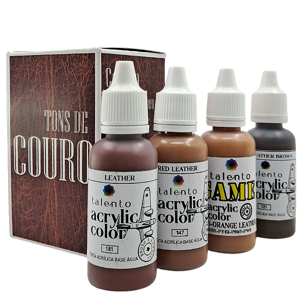 Kit Tons de Couro 4 cores - Acrylic Color 20ml