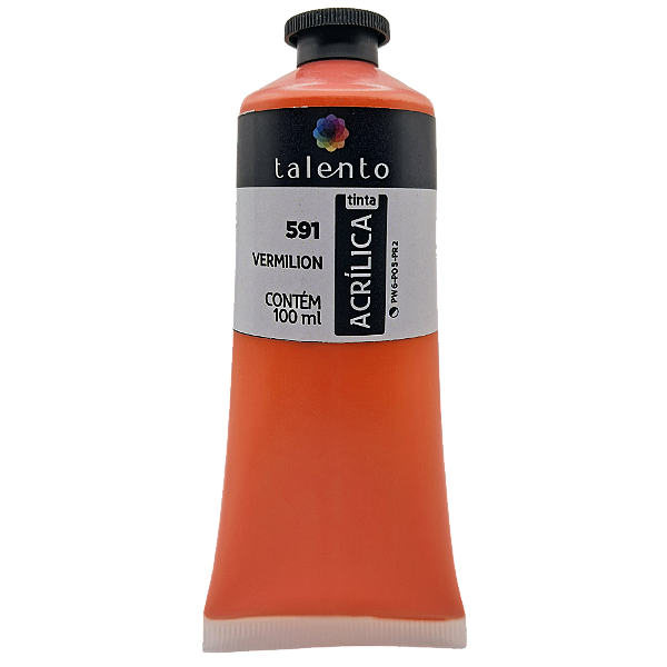 Tinta Acrílica para tela 100ml 591 Vermilion - und