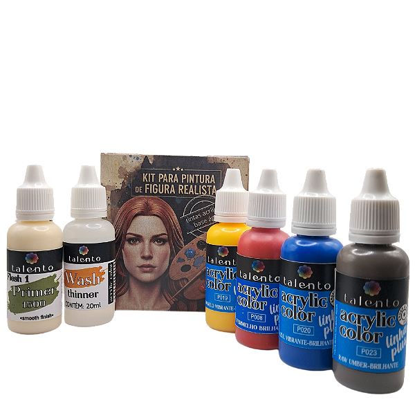 Kit para Técnica de Pintura de Pele Realista - 6 Itens - und