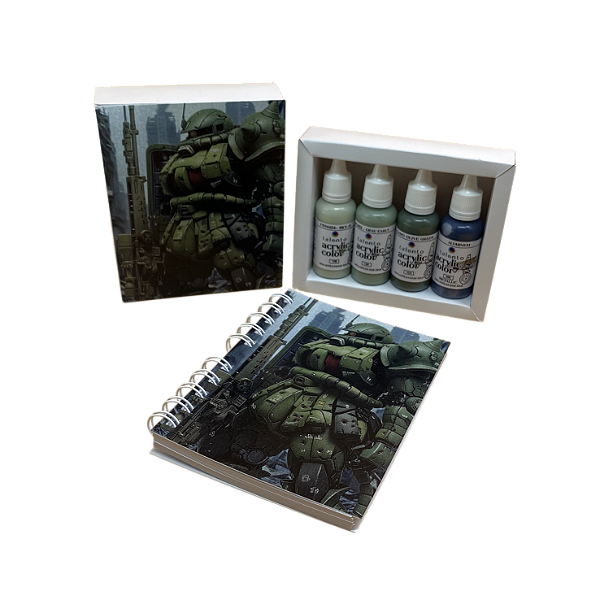 Kit 02 Mecha Verde - 4 ITENS - UND + Caderno 11X15cm - und