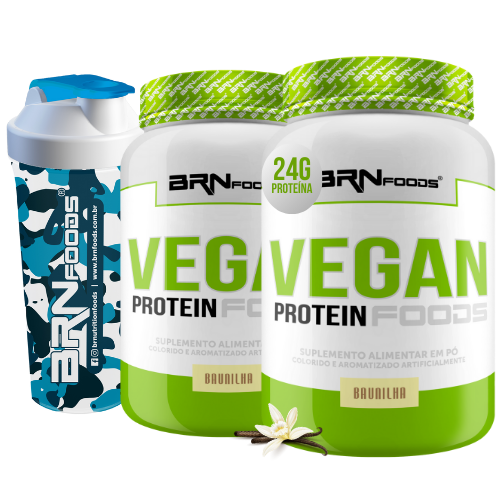 Kit 2x Vegan Protein 500g + Coqueteleira 600ml - BRN Foods