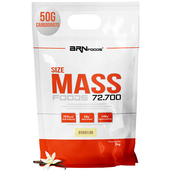 Size Mass Foods 72.700 Hipercalórico Refil 3kg - BRN Foods