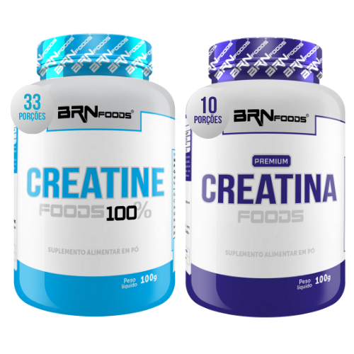 Kit Creatina 100% 100g + Premium Creatina 100g - BRN Foods