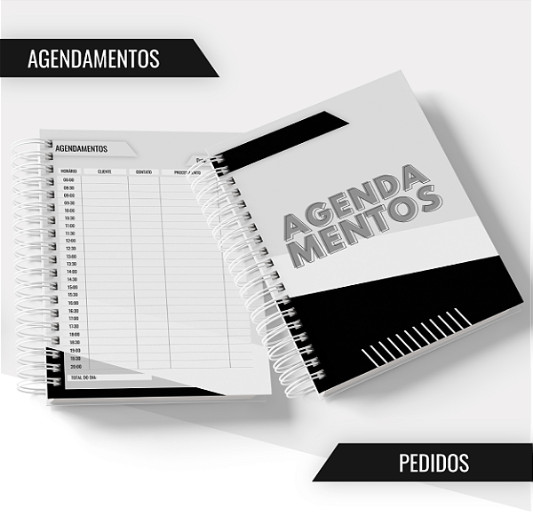 Agenda: de Atendimentos Black and White
