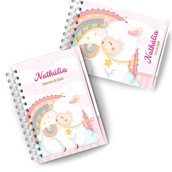 Kit Maternidade: ( Caderneta + Livro do Bebê ) - Lhama