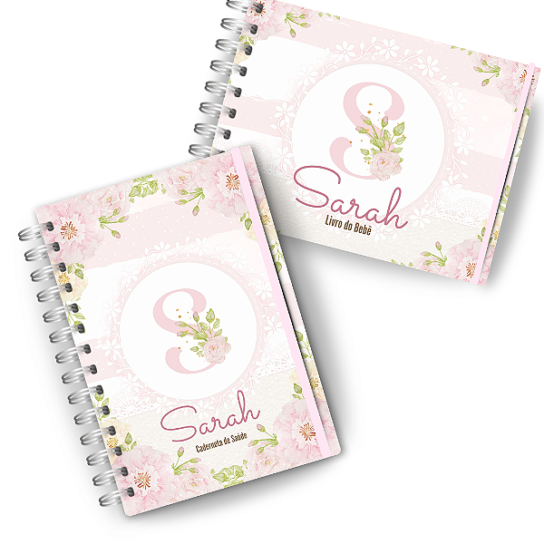 Kit Maternidade: ( Caderneta + Livro do Bebê ) -Floral