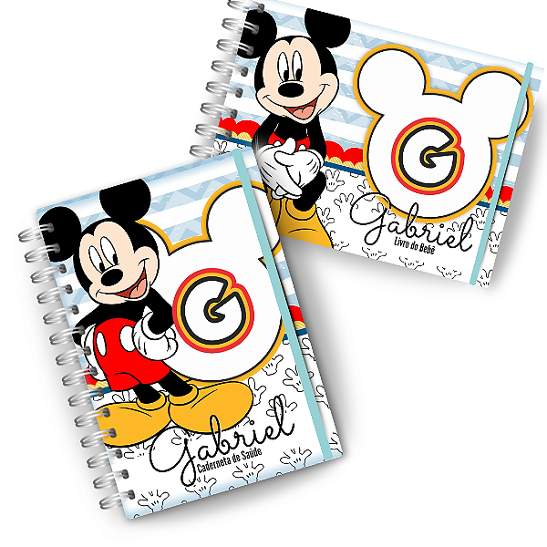 Kit Maternidade: ( Caderneta + Livro do Bebê ) -Mickey